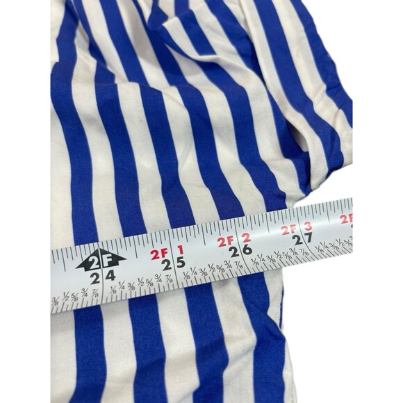 Tommy Hilfiger Women’s XXL Blue White Vertical Stripe Button Front Blouse Top - Picture 12 of 14